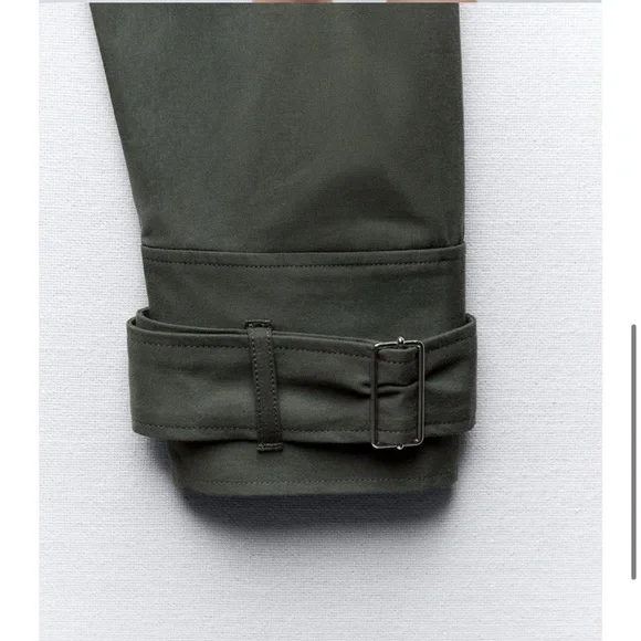NWT ZARA KHAKI GREEN UTILITY STYLE CROPPED JACKET SHIRT - Picture 4 of 6